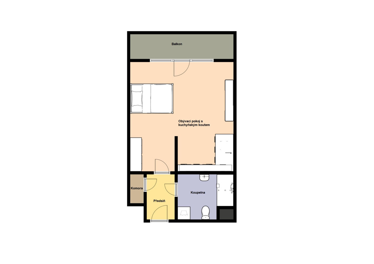 Photo 3 - Apartment for rent · 1+kk · 38 m²