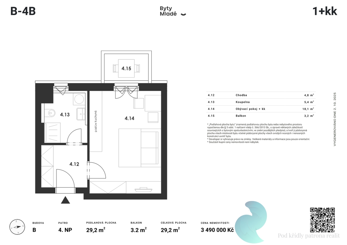 Photo 3 - Apartment for sale · 1+kk · 31 m²