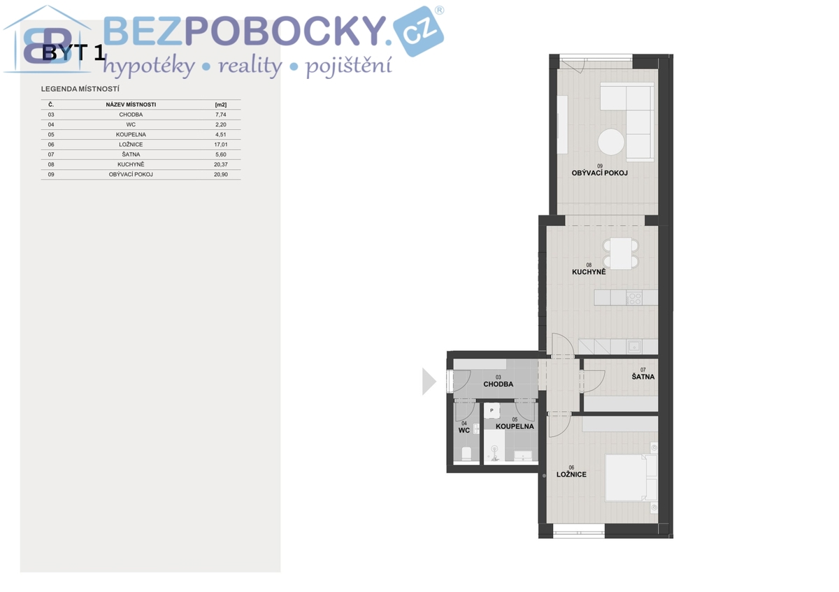 Photo 2 - Apartment for sale · 3+kk · 76 m²
