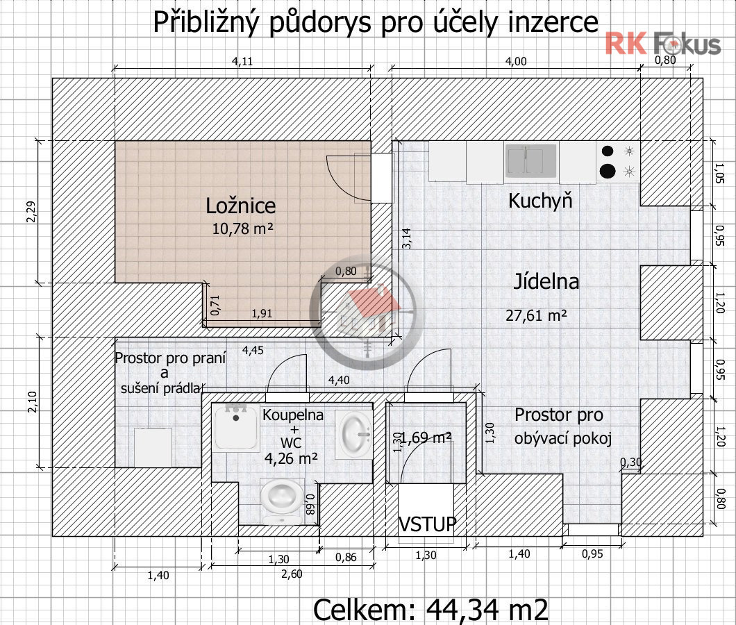 Photo 3 - Apartment for rent · 2+kk · 44 m²