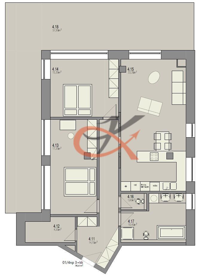 Photo 2 - Apartment for rent · 3+kk · 96 m²