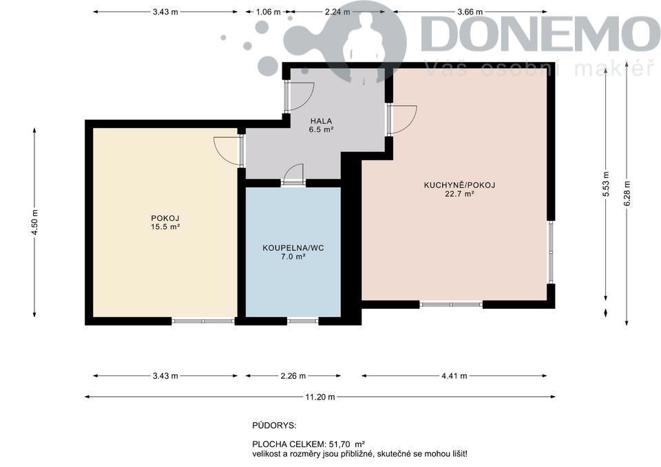 Photo 4 - Apartment for sale · 2+kk · 48 m²
