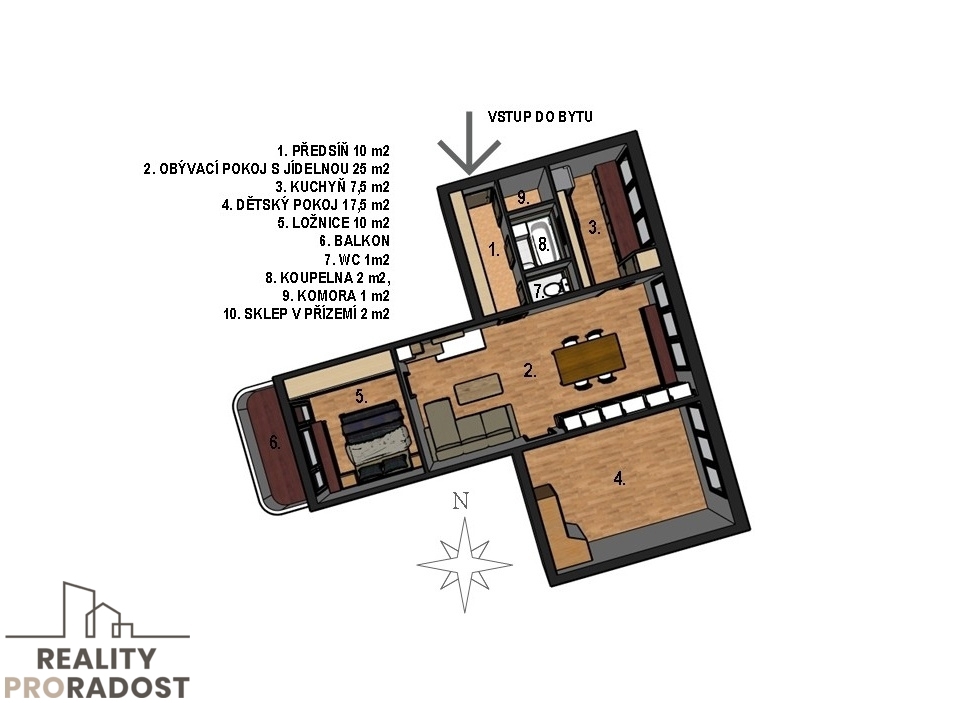 Фото 3 - Продаж квартири · 3+1 · 74 m²