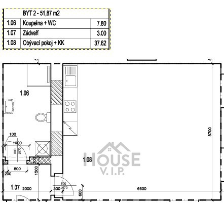 Hình ảnh 3 - Căn hộ bán · 1+kk · 52 m²
