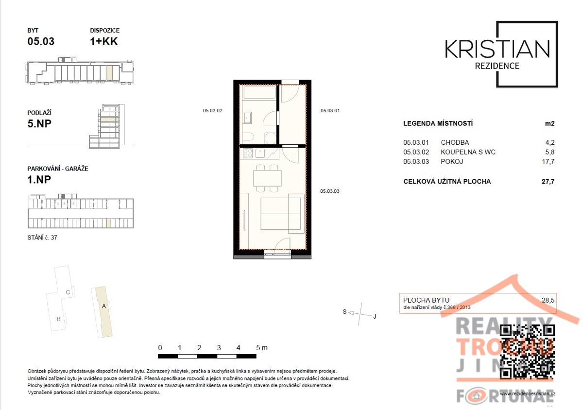 Fotografie 2 - Pronájem bytu · 1+kk · 27 m²