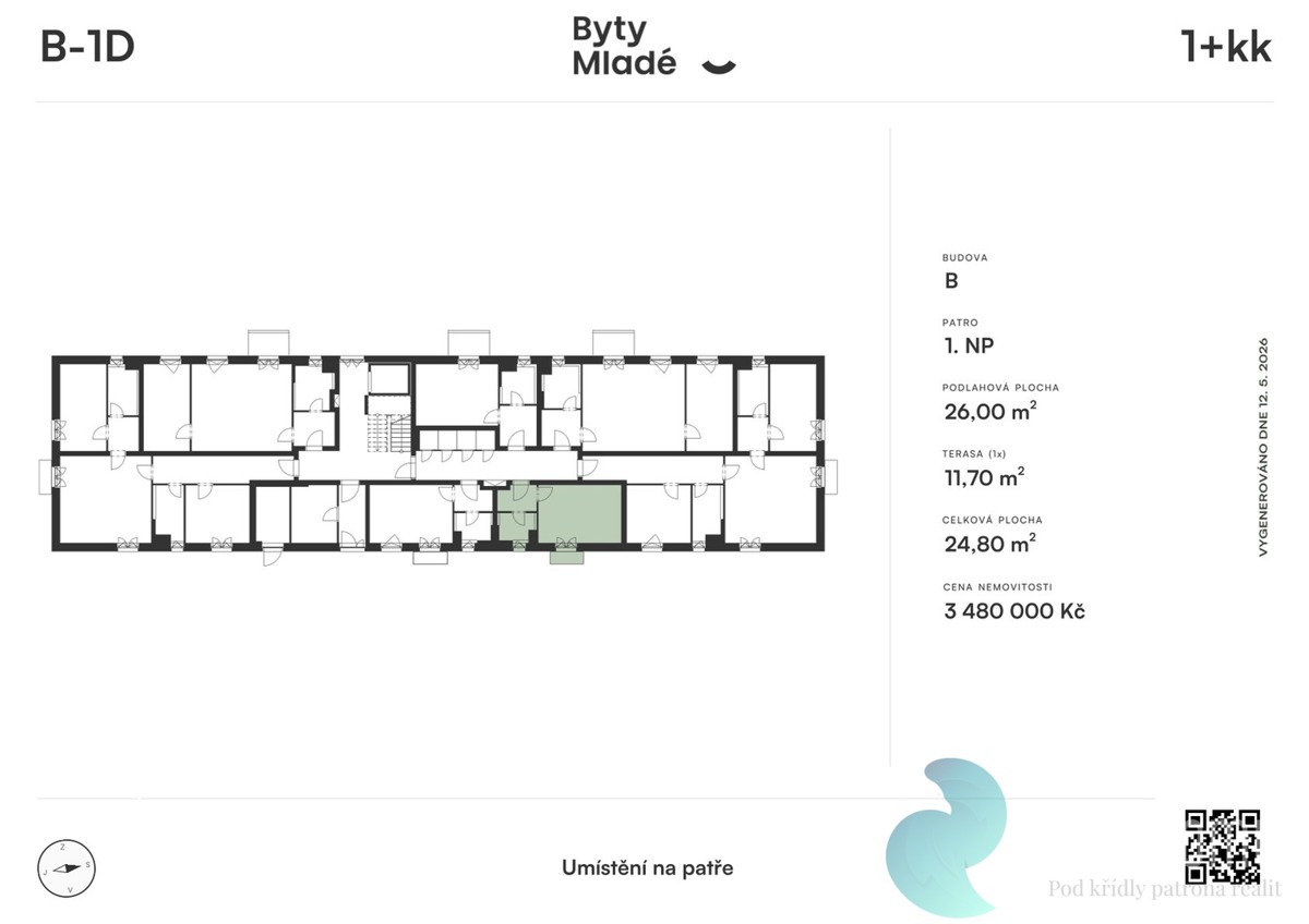 Fotografie 3 - Prodej bytu · 1+kk · 26 m²