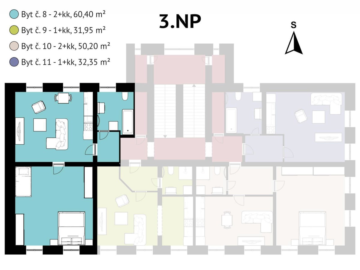Fotografie 1 - Pronájem bytu · 2+kk · 60 m²