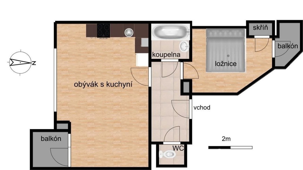 Fotografie 3 - Pronájem bytu · 2+kk · 49 m²