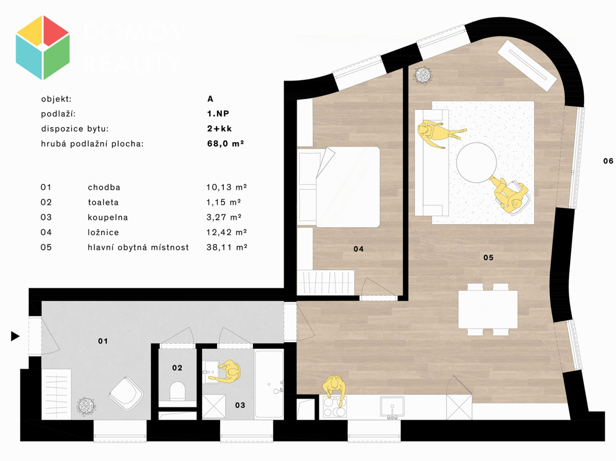 Hình ảnh 3 - Căn hộ cho thuê · 2+kk · 68 m²