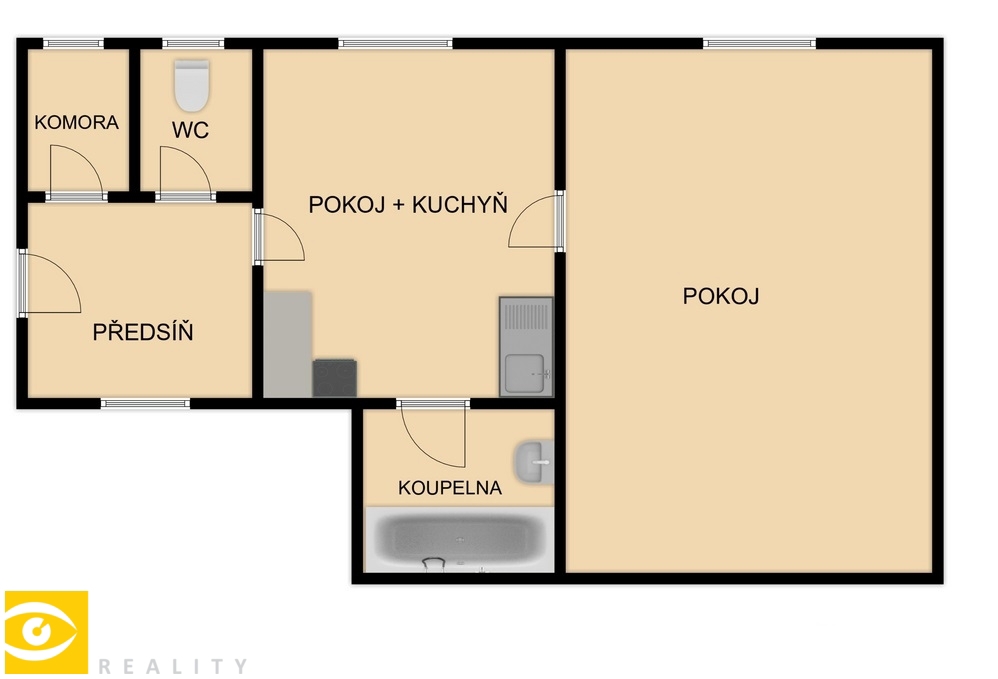 Photo 3 - Apartment for sale · 2+kk · 47 m²