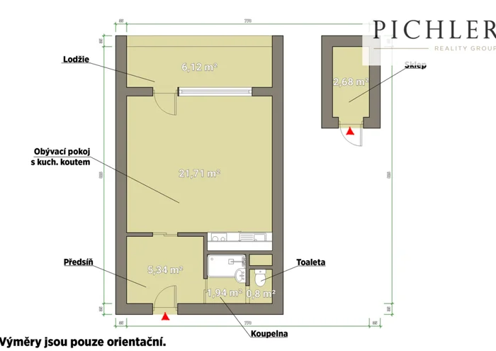 Hình ảnh 2 - Căn hộ cho thuê · 1+kk · 40 m²