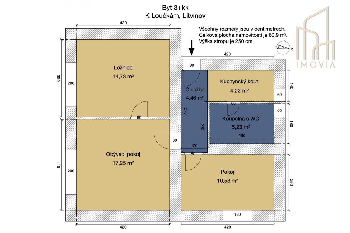 Фото 1 - Продаж квартири · 3+kk · 61 m²